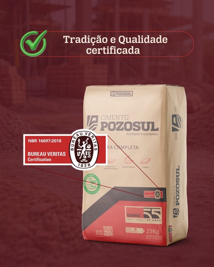 Tradição e Qualidade Certificada — Cimento Pozosul Bureau Veritas
